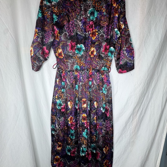 VNTG Cottage Core Lace Collar Midi Housewives Dress - Sz 10 - Picture 3 of 10